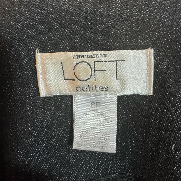 LOFT Black Denim Blazer Suit Jacket with Corset Style Back, Small 6, Office Chic - Picture 6 of 6